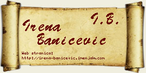 Irena Banićević vizit kartica